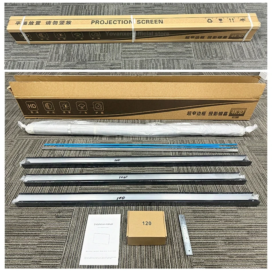 أحدث شاشة عرض ALR CLR الماسية السوداء الضوء المحيط يرفض شاشة الإطار خفيفة الوزن لجهاز عرض الرمي الطويل