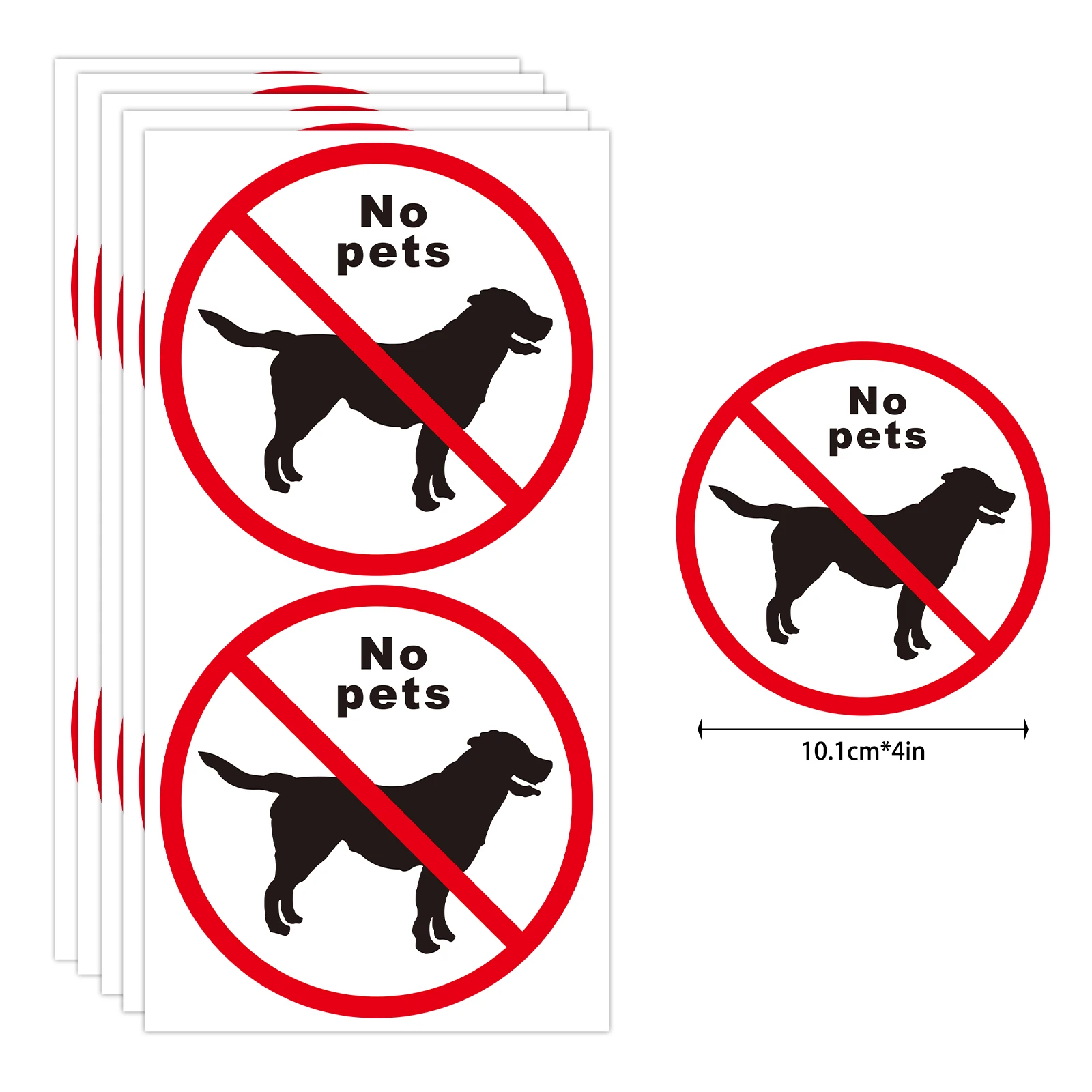 5 Sheets Per Pack, 2 Stickers Per Sheet, Each Sticker Is 4 Inches, Red 