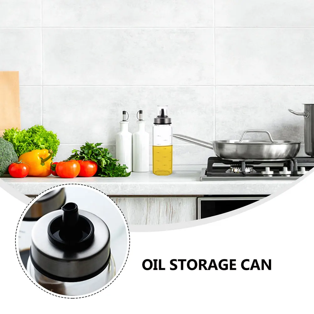 

1Pcs Leak-Proof Glass Oil Bottle High Borosilicate Oil Storage Can with Scale Multifunctional Seasoning Dispenser for Home