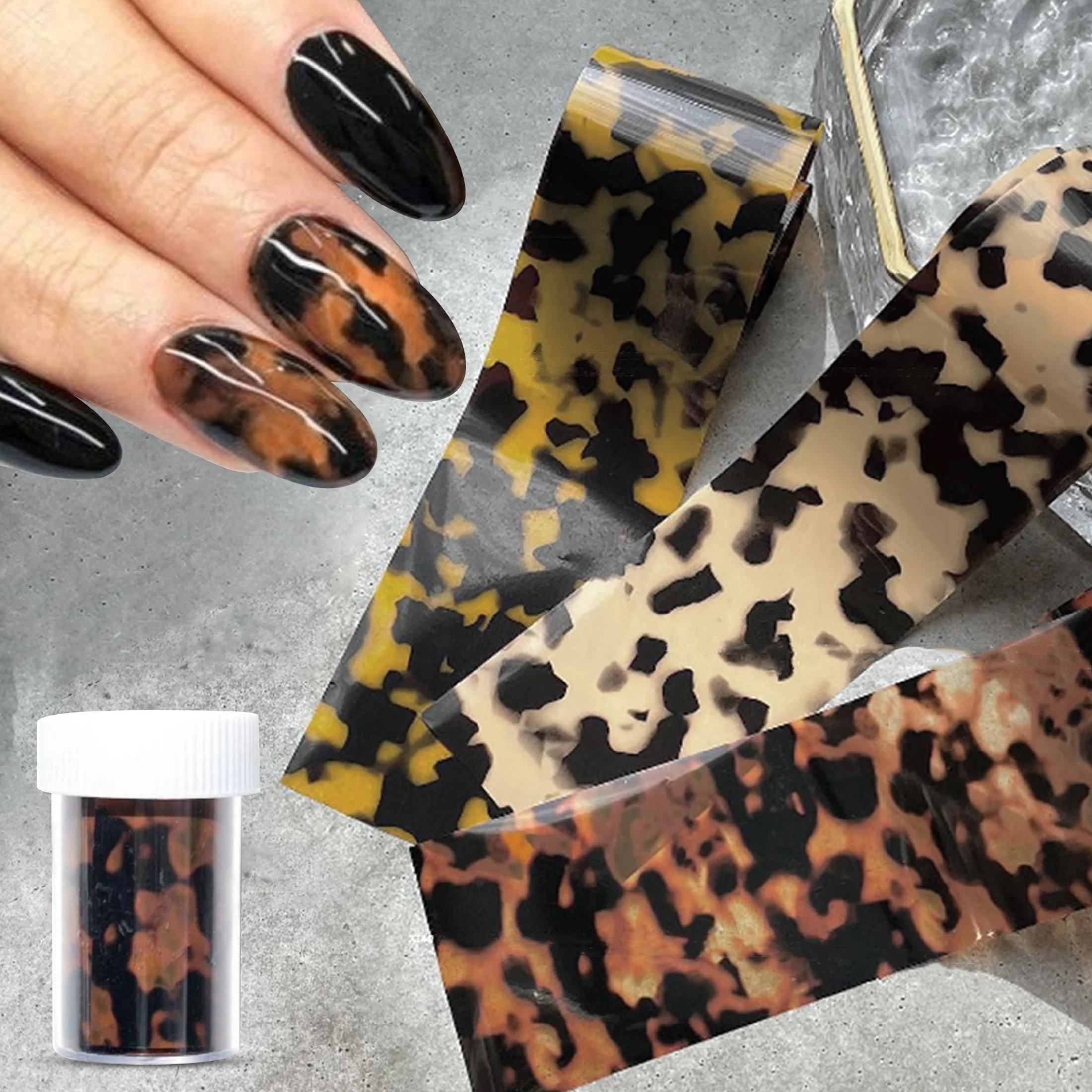 1/3pcs Leopard Print Transfer Paper Nail Art Foil Animal Pattern Transfer Decals Wraps Tips Stickers Manicure Decorations