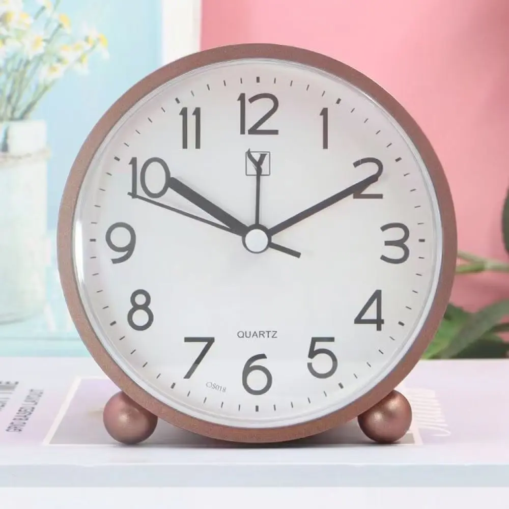 Modern Minimalist Alarm Clock For Bedroom Desk Silent Sweeping Movement Analog Timepiece Battery Operated Student Study Supplies