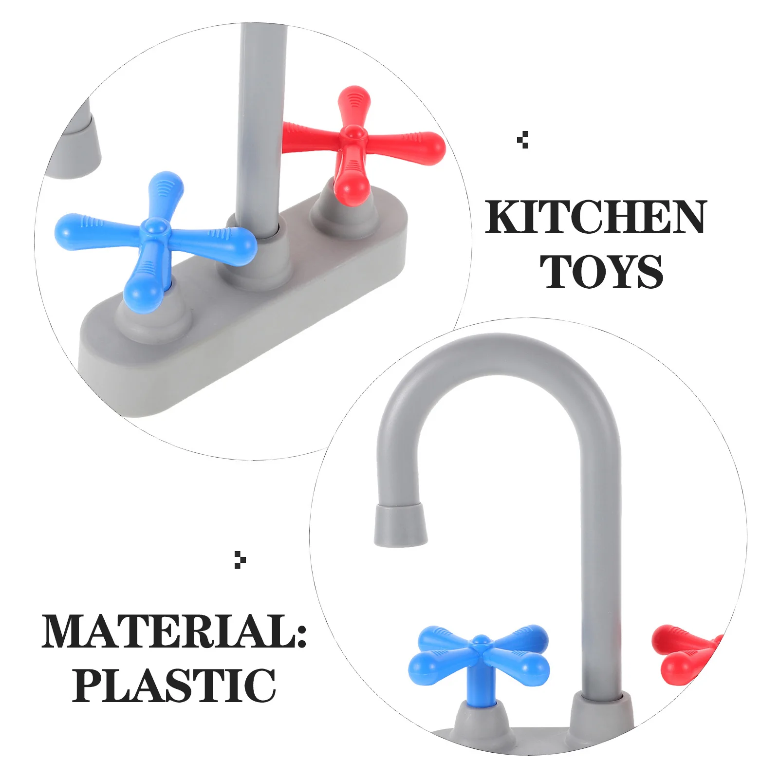 2Pcs Pretend Kitchen Faucet Replacement Simulation Play Sink Accessories for Kids Role Play Creativity Kitchen Toys for Boys