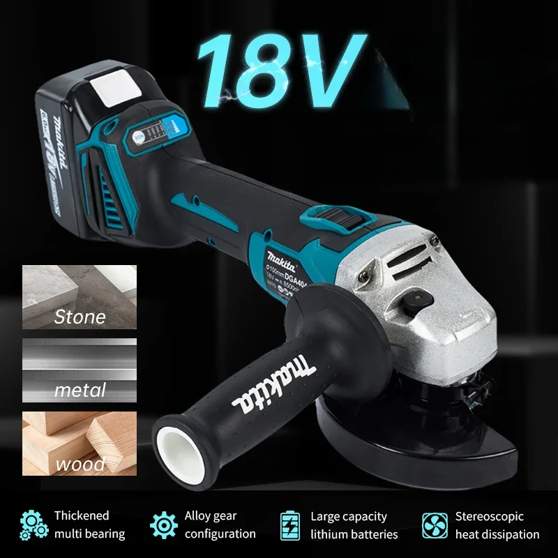 Makita DGA404 125mm 18V Grinder Grinder Tool Wireless Power Tools Electric Grinder Angle Grinder Brushless Sander Angle Cutt