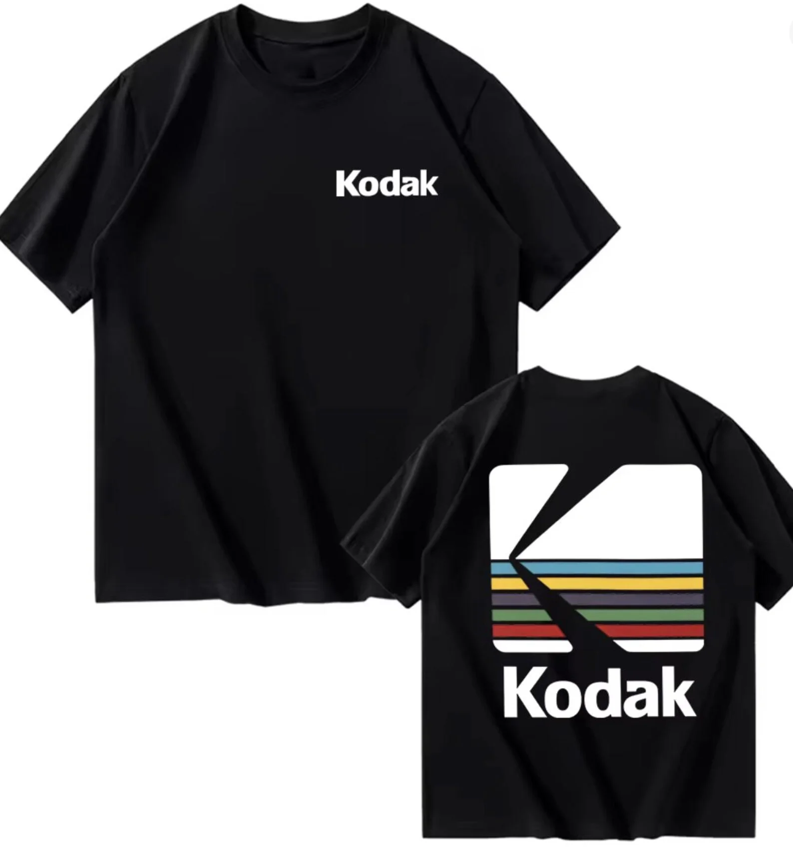 2026 Sommer Retro Kodak T-Shirt aus reiner Baumwolle für Herren und Damen, Y2K Streetwear Harajuku, lässiges Kurzarm-Oberteil mit Rundhalsausschnitt – Detail 6