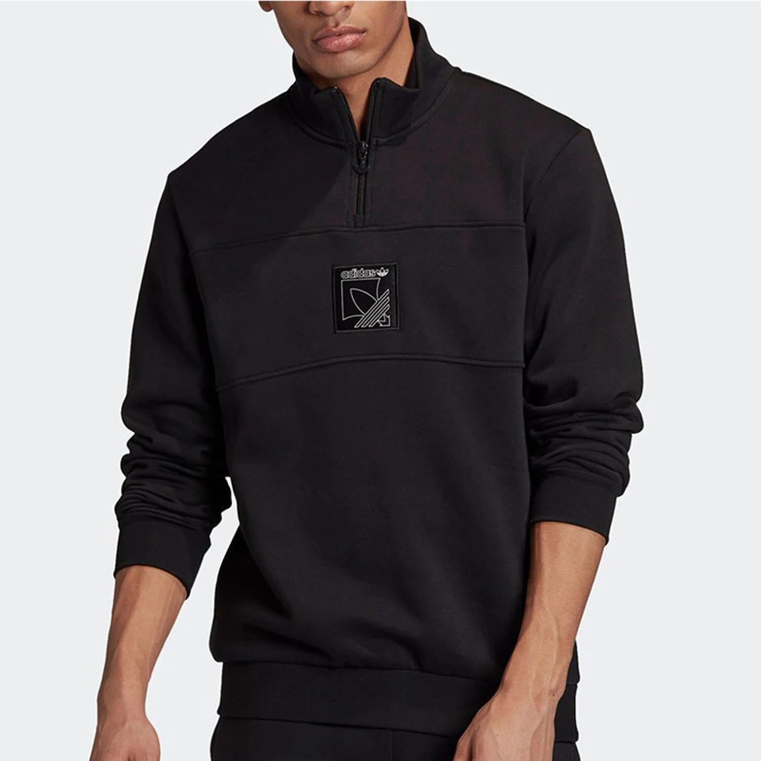 

Adidas Originals Trefoil Men's Half-Zip Stand Collar Leisure Hoodie GD5821