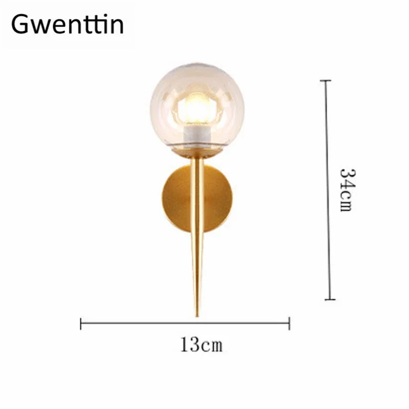 Современная настенная лампа в скандинавском стиле со стеклянными шариками, лампы для гостиной, спальни, кухни, лофта, домашний декор, Светильники для отеля, бара, кафе, осветительные приборы