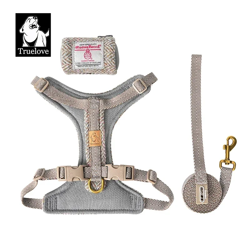 Truelove Pet Harness TLH2912 Harris Lightweight Harness One-touch Wearing Buckle Tear-resistant Leash  Removable Mini Pocket Bag