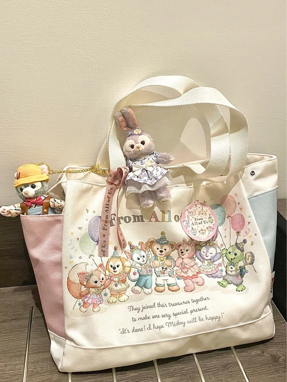 Casual Cartoon Printed Canvas Bag Women's 2023 New Arrival Large Capacity Single Shoulder Bag All-match Student Class Tote Bag