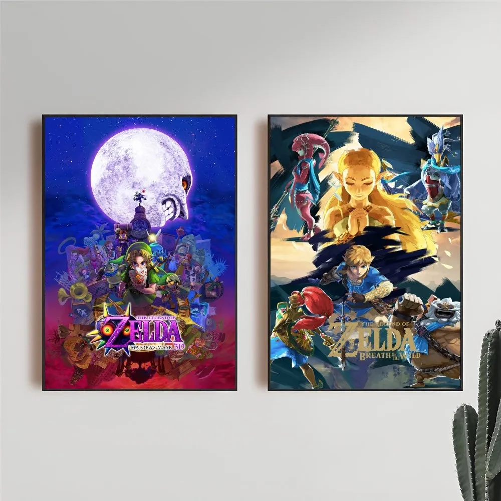 2023 Legend Video Game Poster Canvas Painting Zeldas Self-adhesive Art Waterproof Paper Sticker Coffee House Bar Room Wall Decor