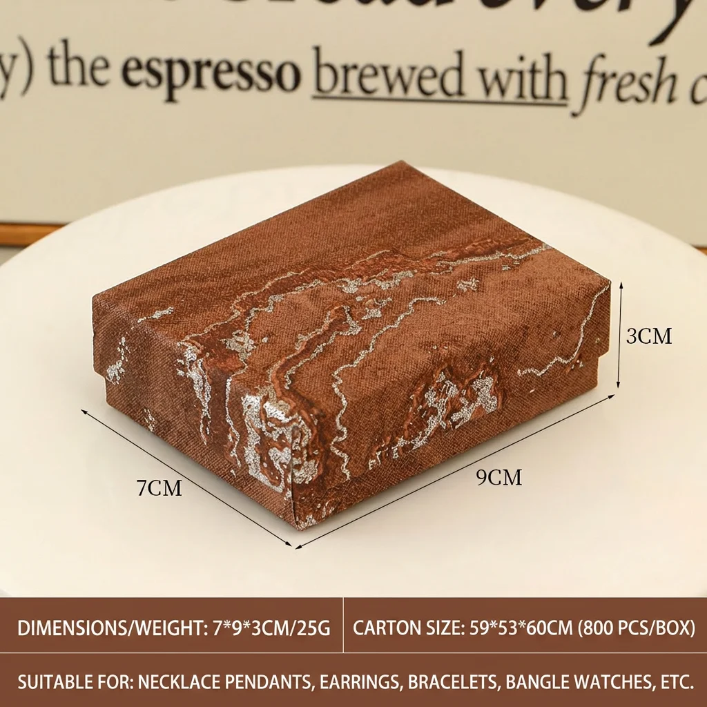 Danxia Brown Jewelry Box Anti-Oxidation Anti-Oxidation Jewelry Box Lid And Base Jewelry Packaging Protective For Daily Gifting