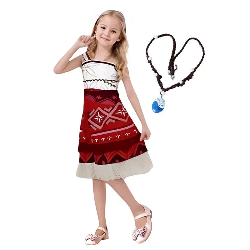 

New Girls Ocean Princess Dresses Printed Halter Dresses Children's Party Dresses Polyester Gowns for Exquisite Pendant Gift