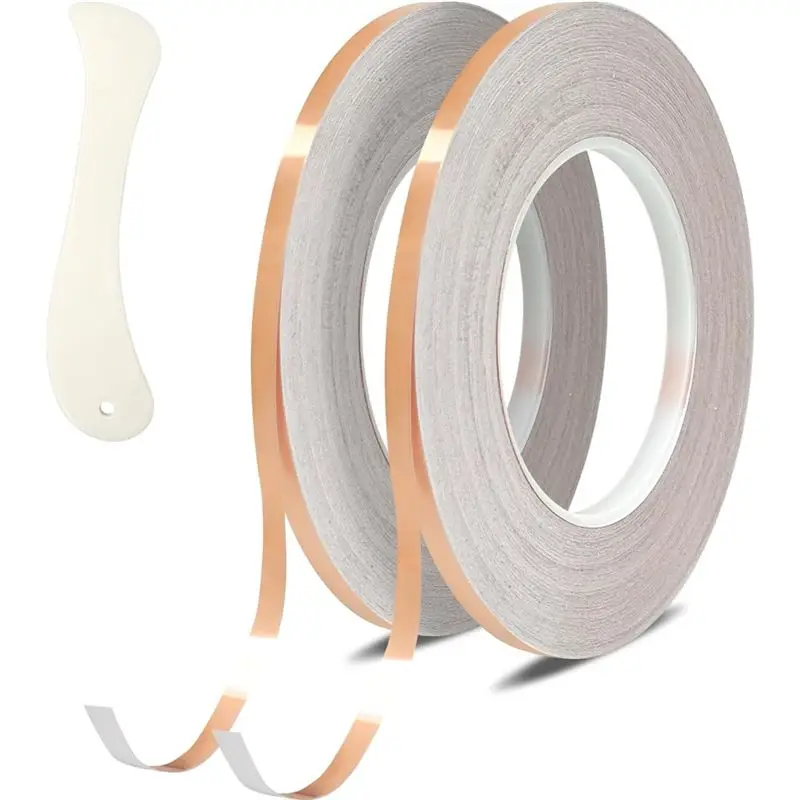ABKJ-Guita For Stained Glass Supplies Copper Foil Tape,Conductive 0.2Inch X164FT Adhesive A