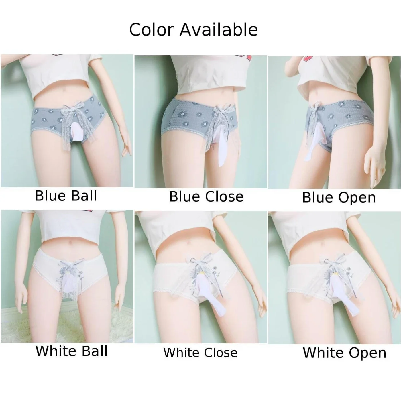 Sissy Ball Pouch Panties Cute Daisy Print Underwear Ultra-thin Cotton Breathable Soft Comfort Brief Gay Cosplay Party Lingerie