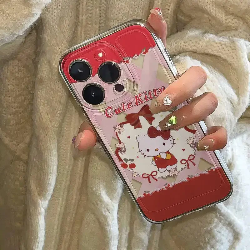 Hello Kitty Mesh IPhone 14 Phone Case IPhone15ProMax 12/8SE New 7Plus Silicone Xs Kawaii