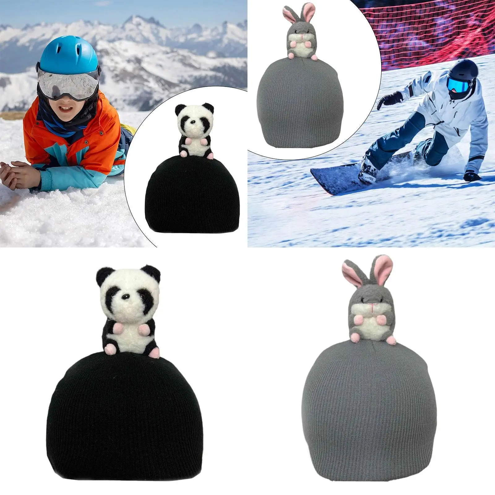 Tierischer Skihelm-Abdeckung, tragbar, bequem, lustig, Cartoon-Sporthelm-Dekor