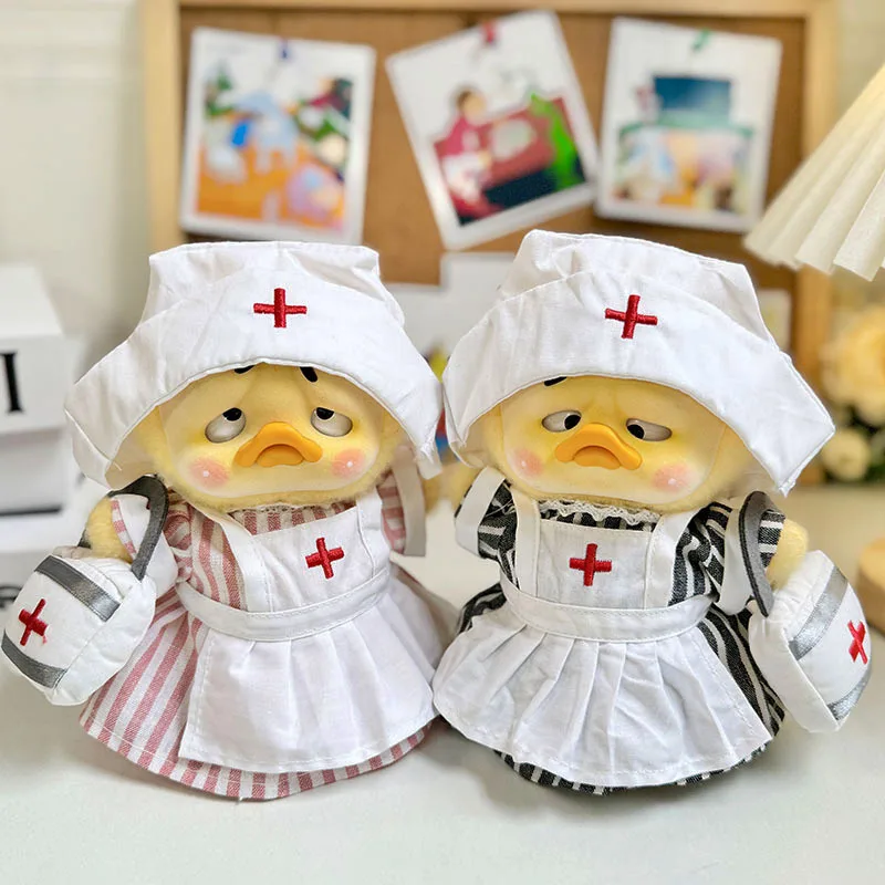 Annoying Duck Nurse Suits Skirt Duck Hat Upset Duck Clothing Plush Series Cute Baby  Accessories Small Yellow Duck Doll Clothes