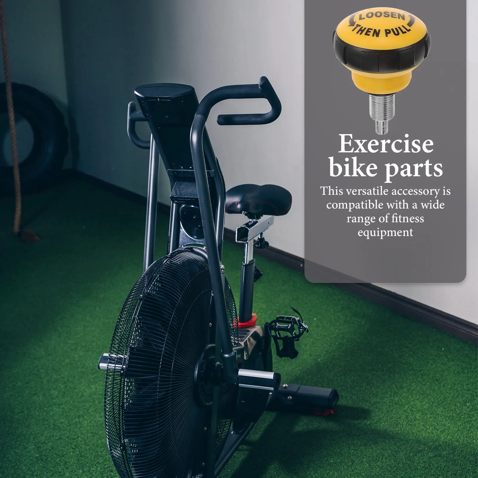 プルピンノブ エクササイズバイク用 フィットネス機器 高さ調整 交換用プラスチック回転ボールノブ 耐久性のあるABS