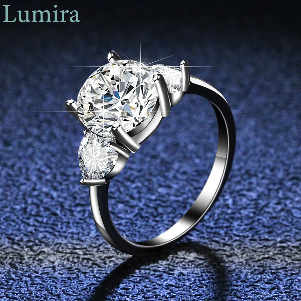

Классическое платиновое кольцо Lumira с четырьмя зубцами PT950 для женщин, 3-каратное обручальное кольцо в форме сердца с муассанитом, подарок на годовщину