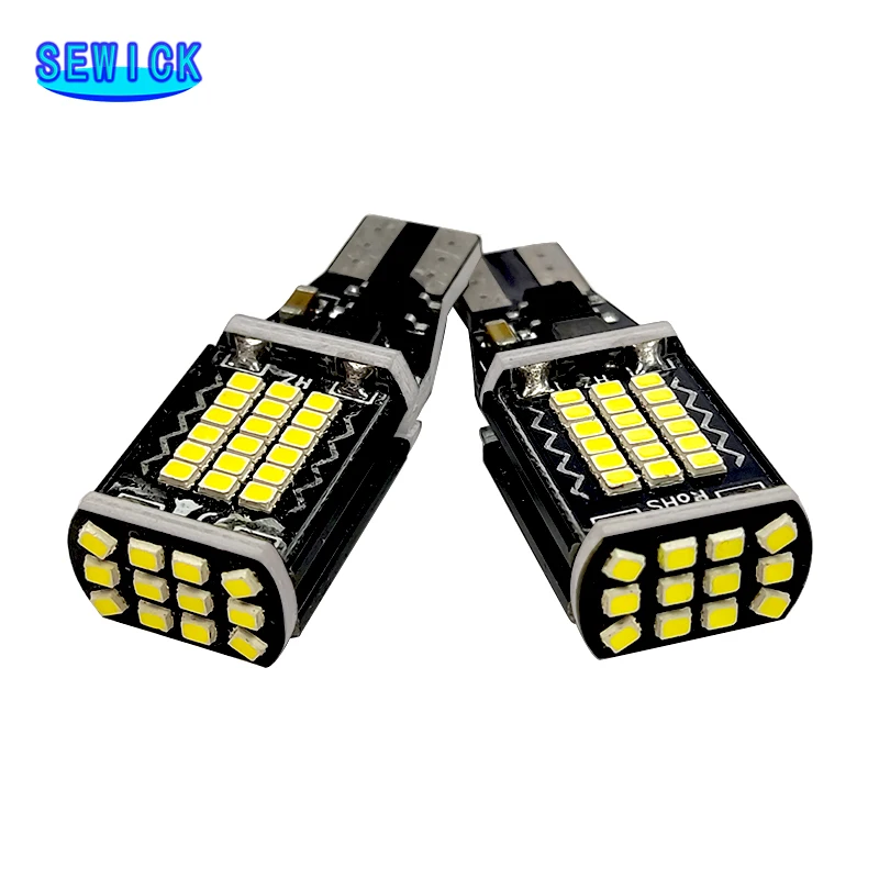 50Pcs W16W LED Bulbs Super Bright T15 921 912 WY16W Car Brake Lights High Quality Auto Backup Reverse Lamps White 12V