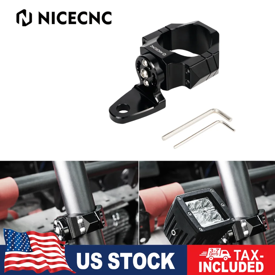 

NiceCNC LED Light Flag Mount Bracket 1.75"-2" Roll Cage Bar for Polaris RZR 1000 Universal UTV ATV Replacement Accessories Parts
