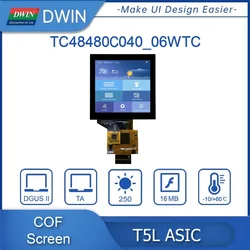 DWIN New Arrival 4.0 Inch 480*480 Pixel IPS COF Screen Special Using for Thermostat Square Touch Panel LCD Color Display