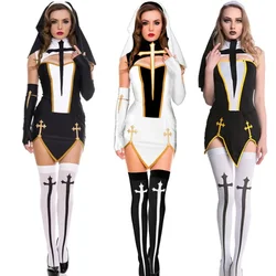 New Nun Dress tute guanti calza donna Cosplay Performance Costume gioco uniforme vestito Sexy