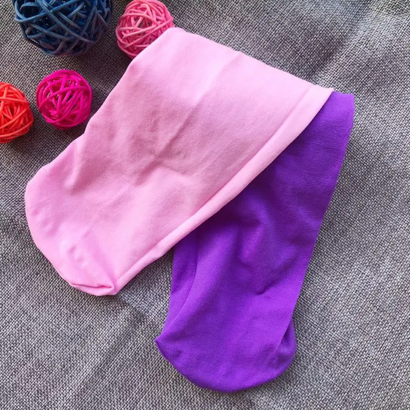 Soft Stretch Tights for Sweet Lovely Girls Candy Color Splicing Design Skinny Pants Elastic Breathable Dance Pantyhose leggings
