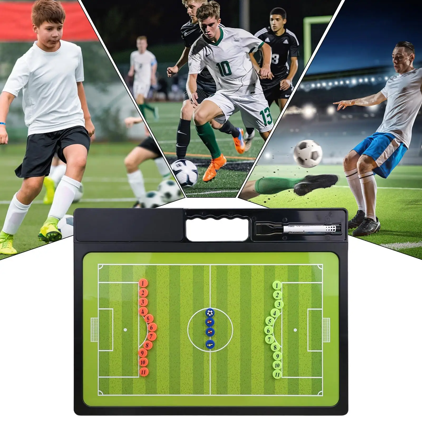 لوحة كرة القدم، معدات تدريب كرة القدم المغناطيسية، لوحة استراتيجية كرة القدم مزدوجة الجوانب مع قلم تحديد للممارسة الميدانية للاعبين