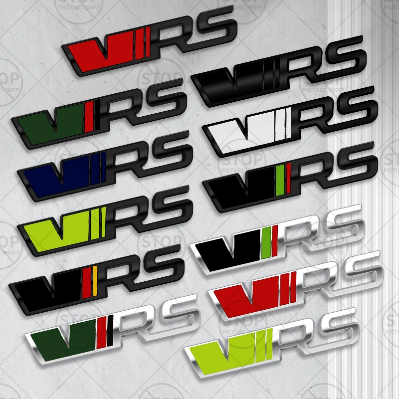 Adesivo de carro vrs logotipo 3d decalque grade corpo lado emblema tronco traseiro emblema para enyaq karoq linha esportiva octavia kodiaq monte carlo