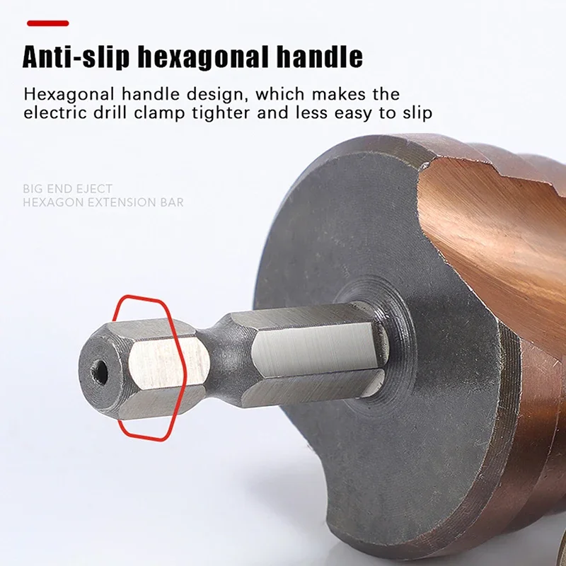 1pcs 4-12/4-20/4-32mm Spiral Groove Step Drill Bit M35 Cobalt Step Drill Bit Metal Taper Drill HSS Titanium-Coated Drill Bit