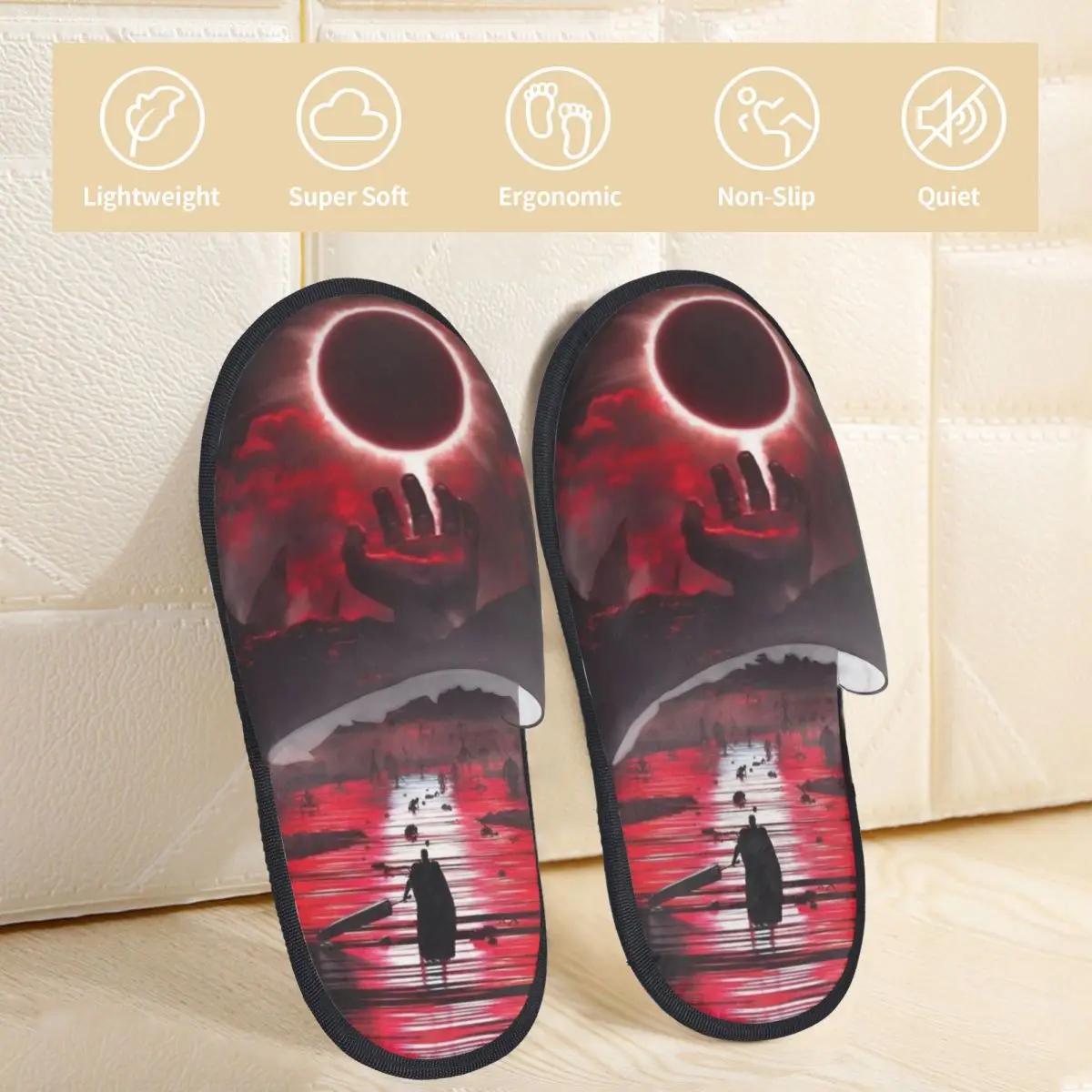 Japan Anime Berserk Guts Plush Slippers Bedroom Cozy Household Fur Slides Slippers Anti-skid