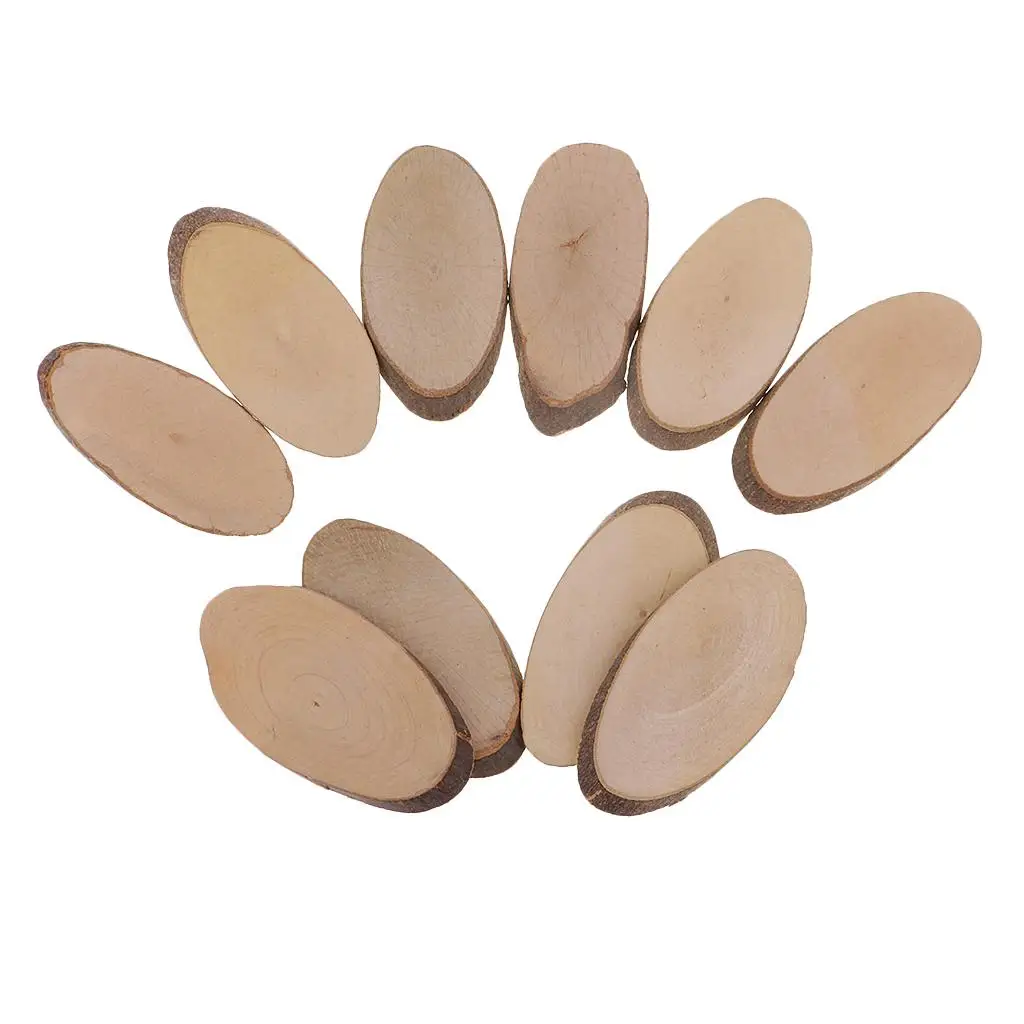 10 Pieces Oval Natural Slices for Rustic Wedding Home Decorations