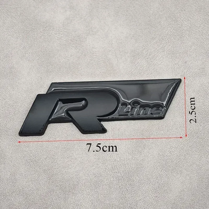 3D Metal R Line R Logo Front Grill Emblem Car Rear Trunk Sticker For Volkswagen VW R Line Golf 4 5 6 7 Touran Polo Accessories - view 4