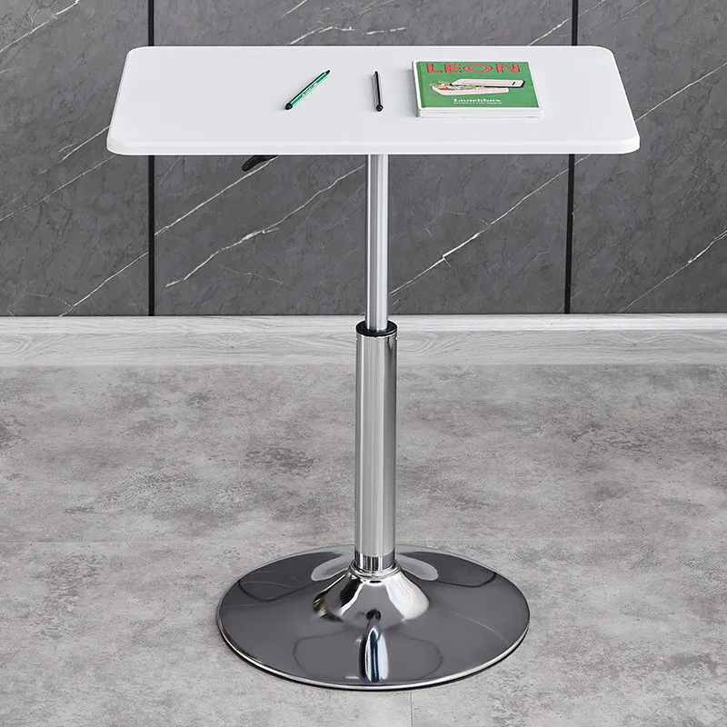 Mobile Height Adjustable Desk with Wide Desktop Standing Workstation Computer Table Rotating Office Desk for Live Broadcast