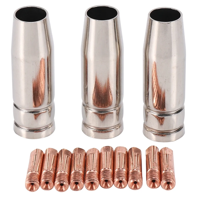 13Pcs CO2 Mig Welding Torch Aircooled MB 15AK Contact Tip Holder Gas Nozzle 0.8Mm Welder Shield Shroud Nozzle Tip Kit