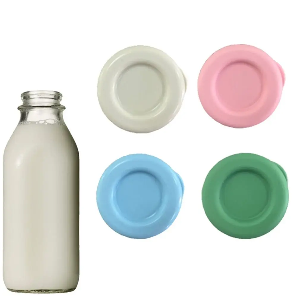 2Pcs Vacuum Sealed Silicone Replacement Caps Round Reusable Silicone Bottle Stopper Long-Lasting Easy To Clean Sealing Cap