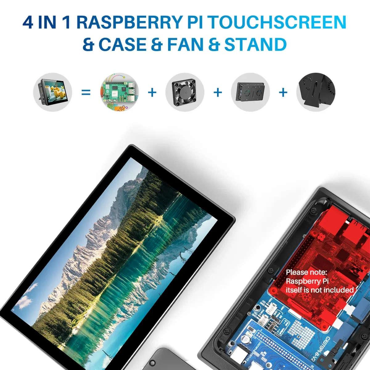 HOWENS Portable 7 inch Touch LCD Raspberry Pi 3 4  Screen Industrial Monitor 1024x600 Support HDMI Type-c Display Laptop Pie 3/4