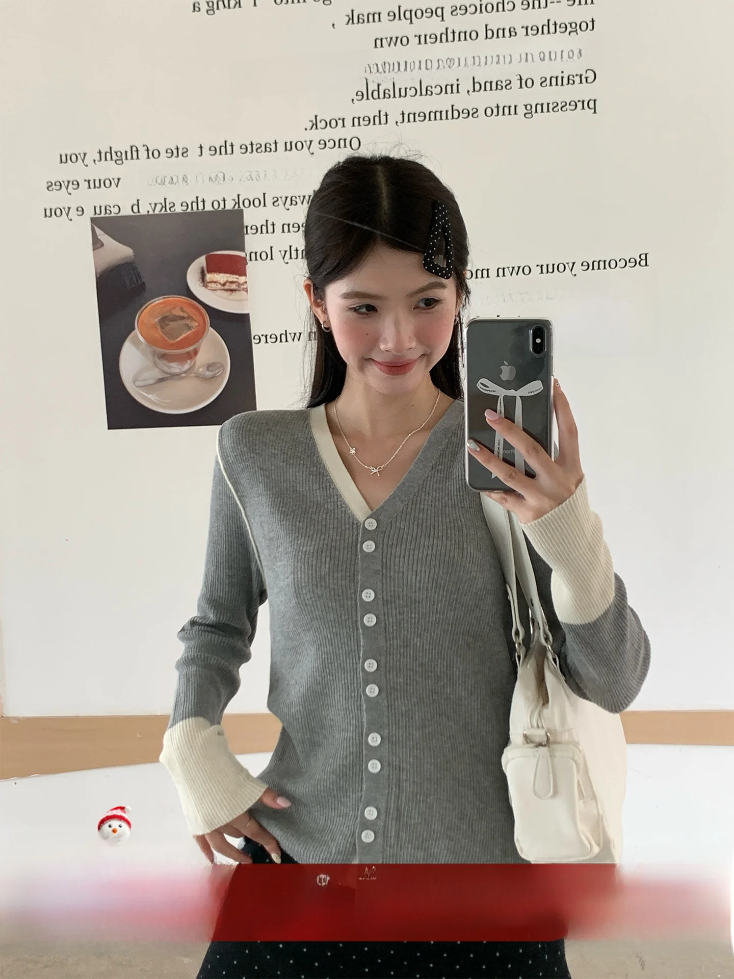 

Su San San 2026 Women's Knitted V-Ne Sweater Color Blo Early Spring New Design Sensation Soft Wool Blend Long Sve Top