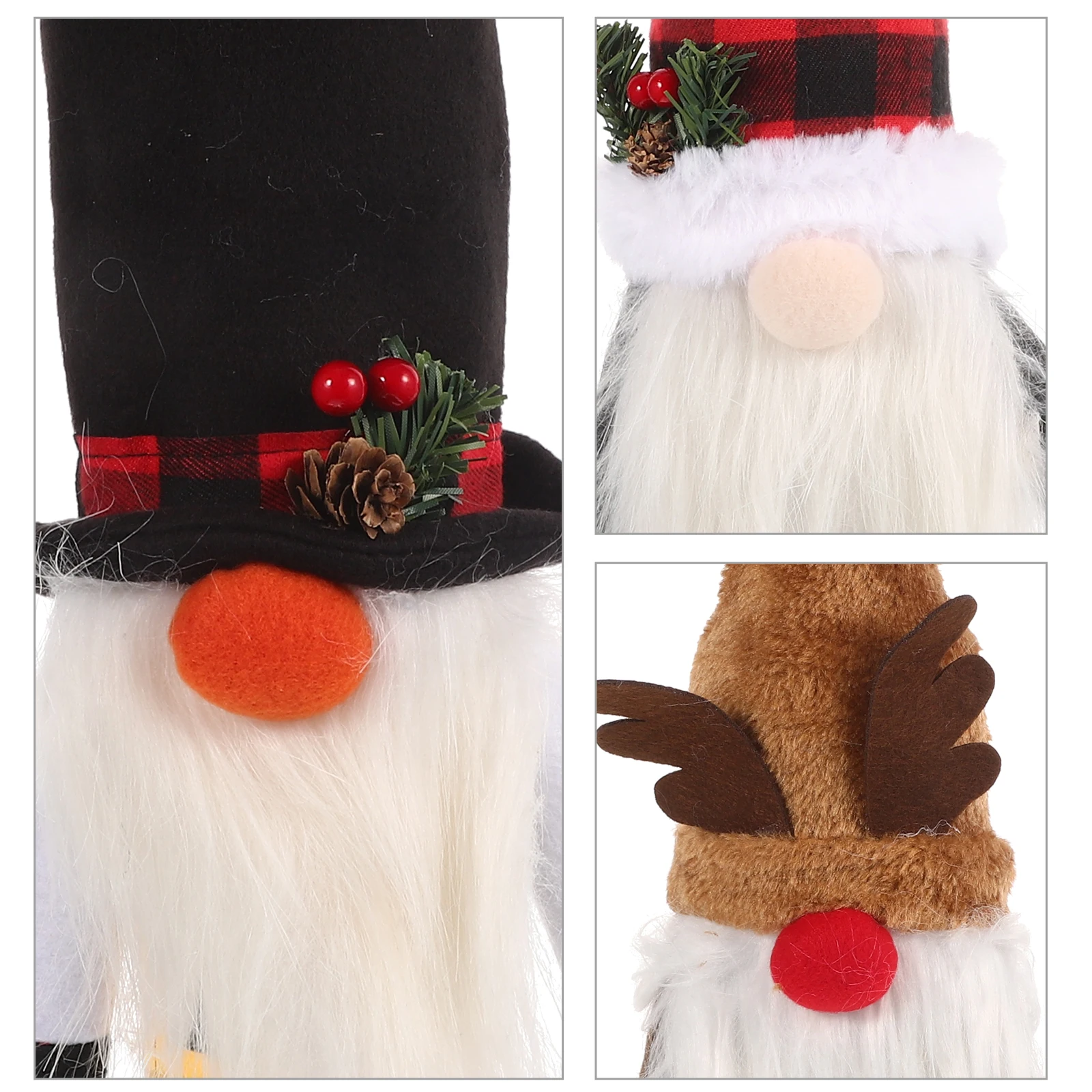 

3pcs Christmas Wine Covers Decorative Xmas Party Bottle Sleeve Wine Decor Ornament Reusable Bottle Cover For Christmas