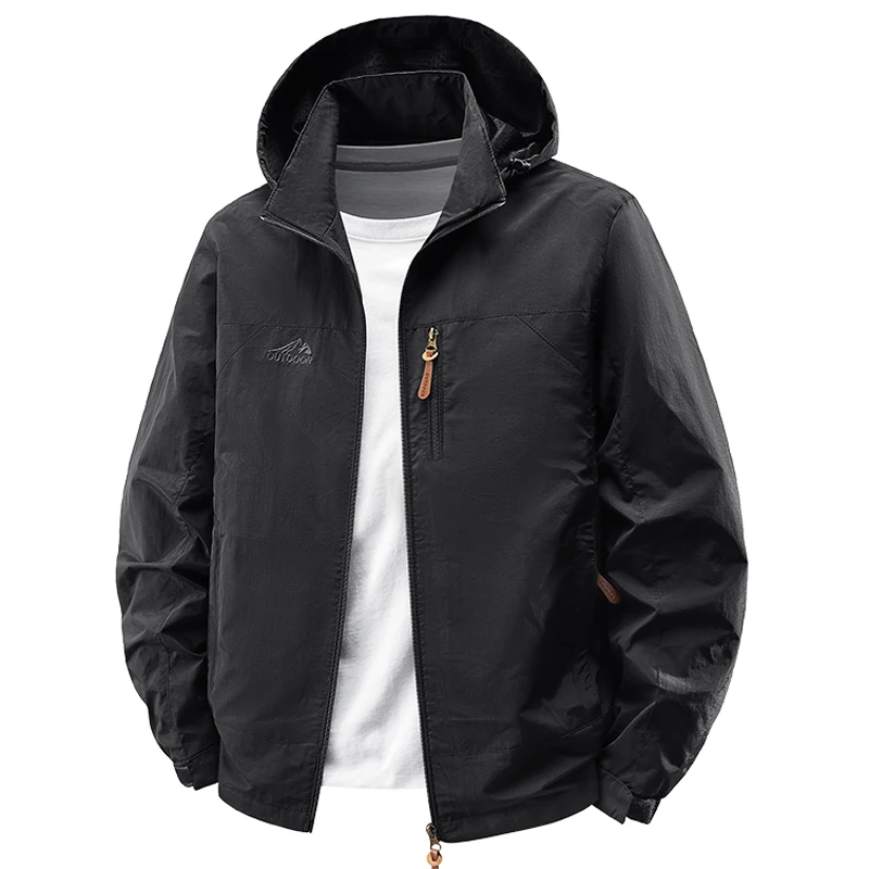 ربيع الخريف سترة واقية مقاوم للماء التنزه سترات الرجال التخييم في الهواء الطلق مقنعين معاطف الذكور رياضة الركض سترة رياضية الرجال الملابس