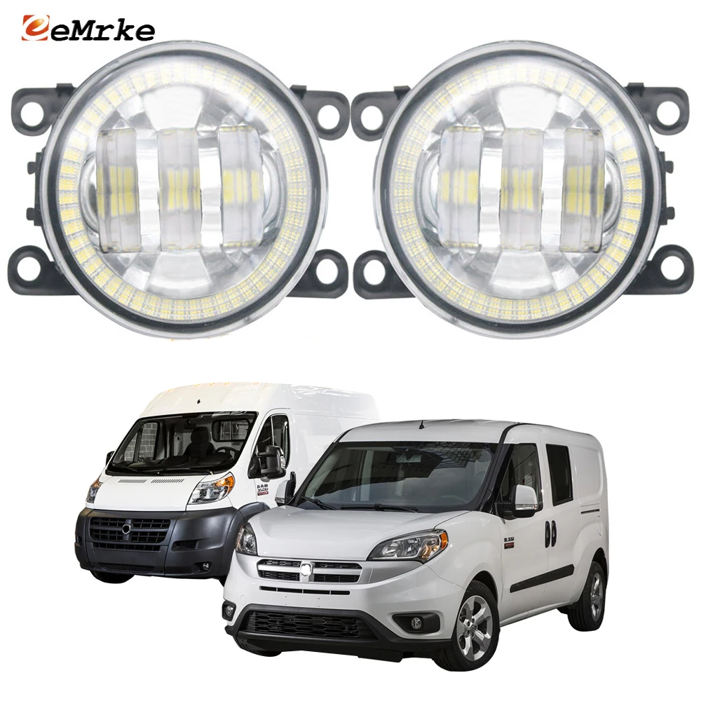 LED Car Fog Lights Assembly for Dodge Promaster City, RAM Promaster 1500/2500/3500 2014~2022 Angel Eyes DRL Daytime Running Lamp