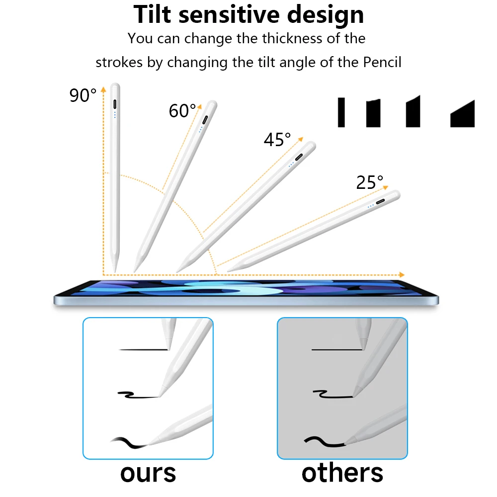 For iPad Pencil Tilt Function For Apple Pencil 10.9 Case Palm Rejection Stylus For iPad Accessories For iPad Pen For iPad Air4 5