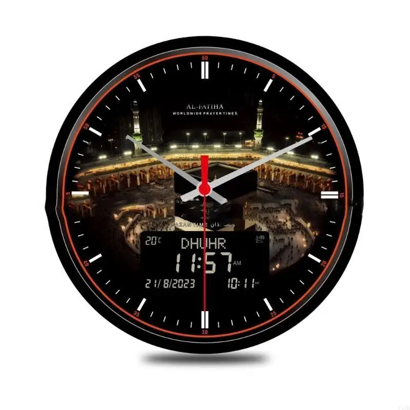 

13-дюймовые цифровые настенные часы с большим экраном Азан-часы с температурой и датой недели