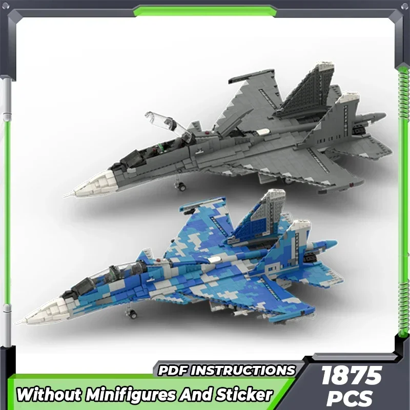 Moc Building Bricks Military Model Sukhoi SU-30 1/35 Fighter Jet Technology Modular Blocks Gift Christmas Toys DIY Sets Assembly