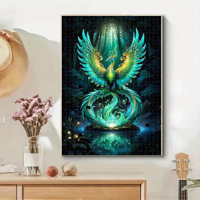 Phoenix, Forest, Light, Water Puzzle 500pcs/1000pcs for Adults - Interactive Family Game, College Roommate Interaction - Menta