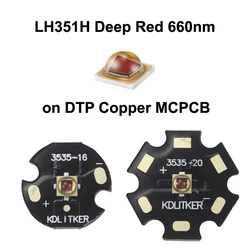 LH351H Deep Red 660nm 3W 1000mA SMD 3535 LED Emitter on KDLitker DTP Copper MCPCB Flashlight DIY Bead Torch Hunting Light