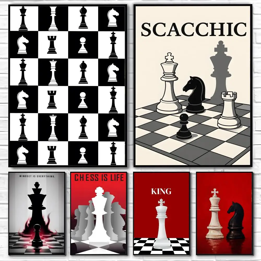 Chess Lovers Motivational Art Poster HD Art Sticky Wall Waterproof Home Living Room Bedroom Bar Aesthetic Decoration