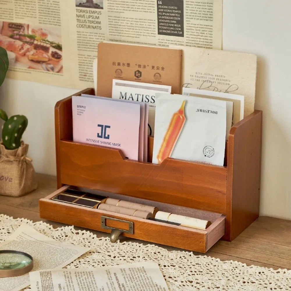 منظم البريد الخشب سطح المكتب درج صندوق تخزين خمر متعددة الوظائف صندوق فرز الملفات منظم البقالة منظمة المنزل