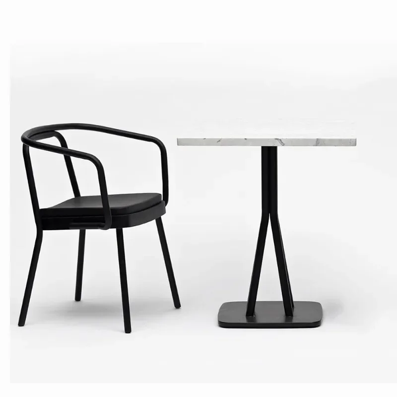 Solid wood dining table Modern simple bar Clear bar Coffee shop Tea restaurant Log color square table  Minimum order of 10