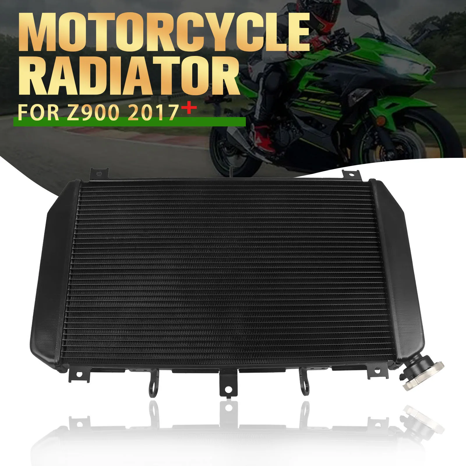 Motorcycle Aluminum Radiator Engine Water Cooling Cooler System Protection For Kawasaki Z900 Z 900 2017-2023 2018 2019 2020 2021